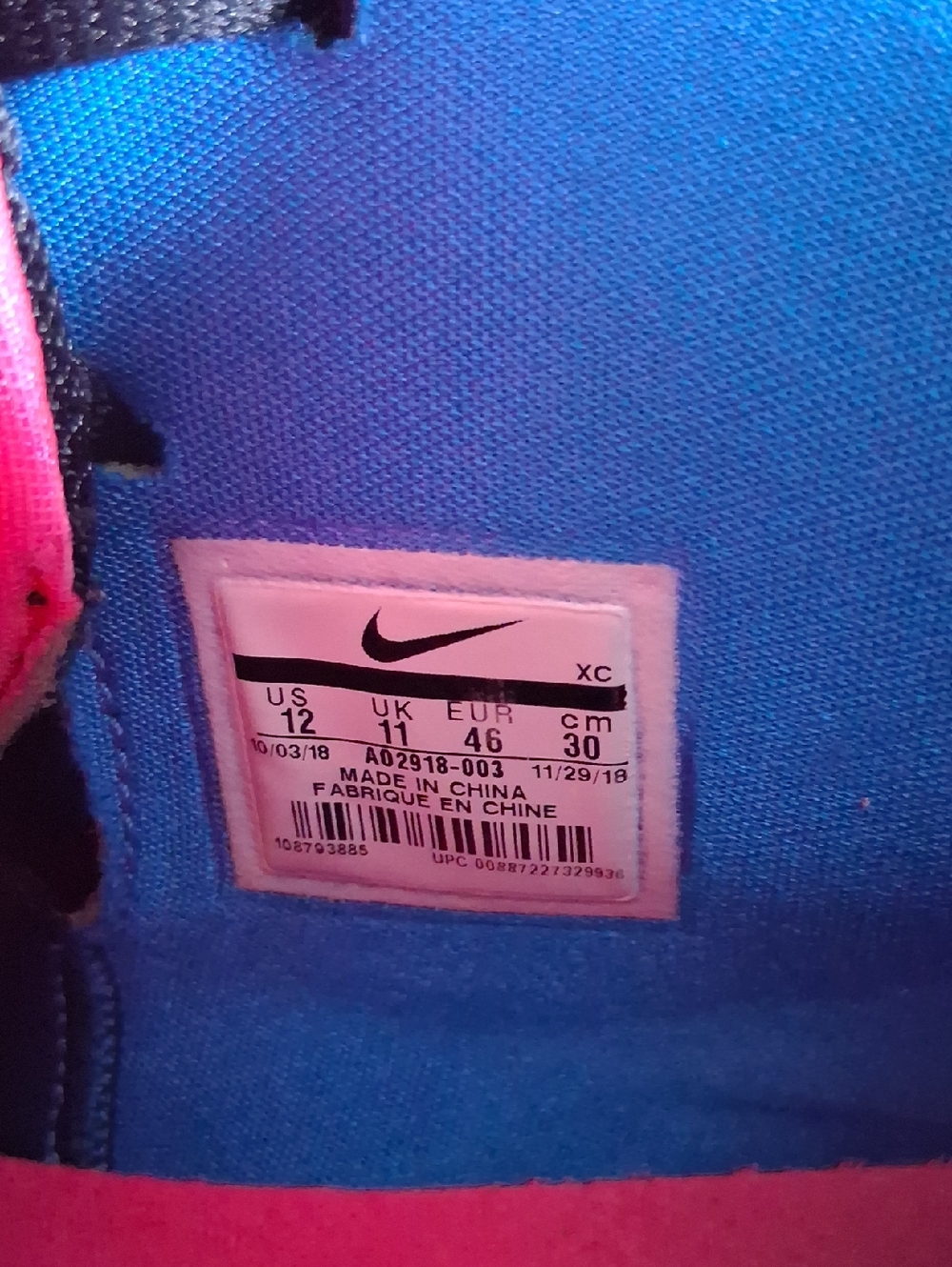Nike Kyrie 5 "Just Do It" Black Mesh Pink Blue Basketball Sneakers Men's Size 12 - Picture 10 of 14